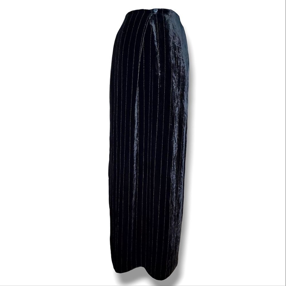 GIORGIO ARMANI VELVET STRIPED MAXI SKIRT